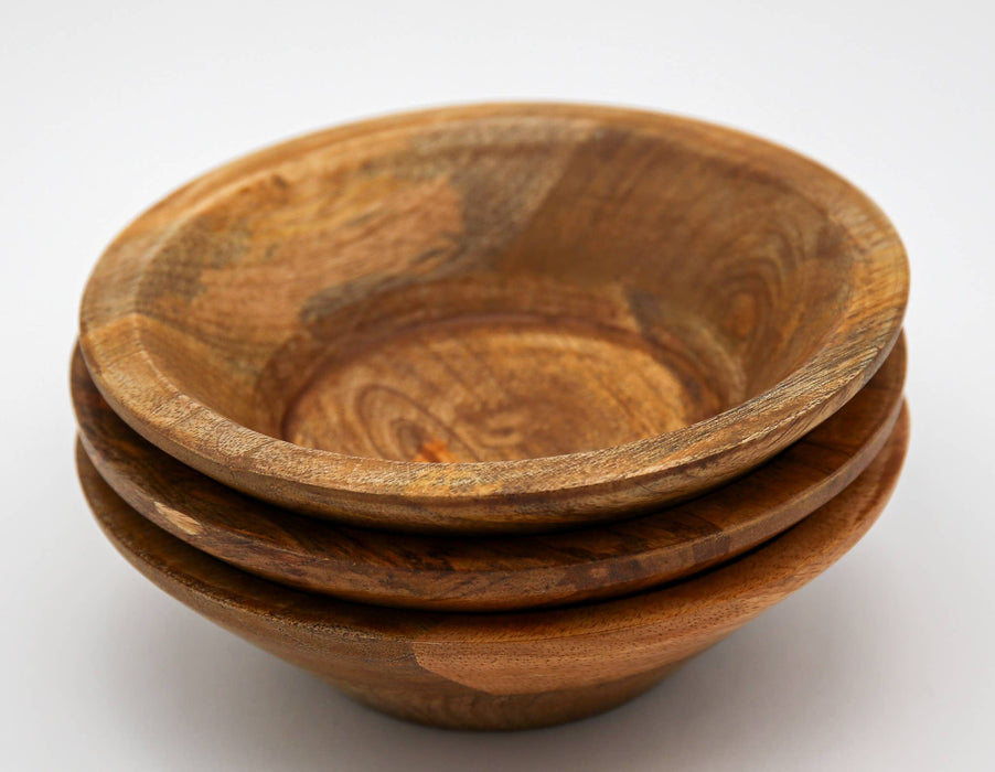 Food Safe Petite Round And Petite Square Wood Bowls, 6.5" x6.5"x 1.5"