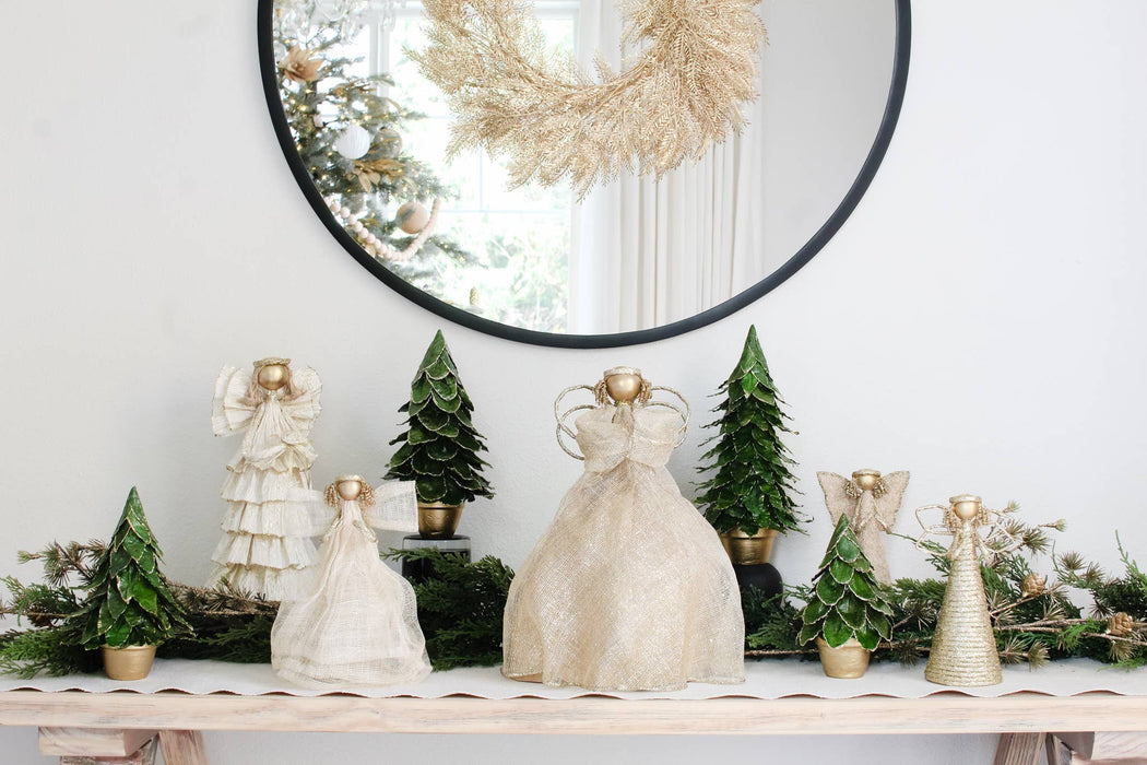 9" Tabletop Gold  Angel w/Layered Dress