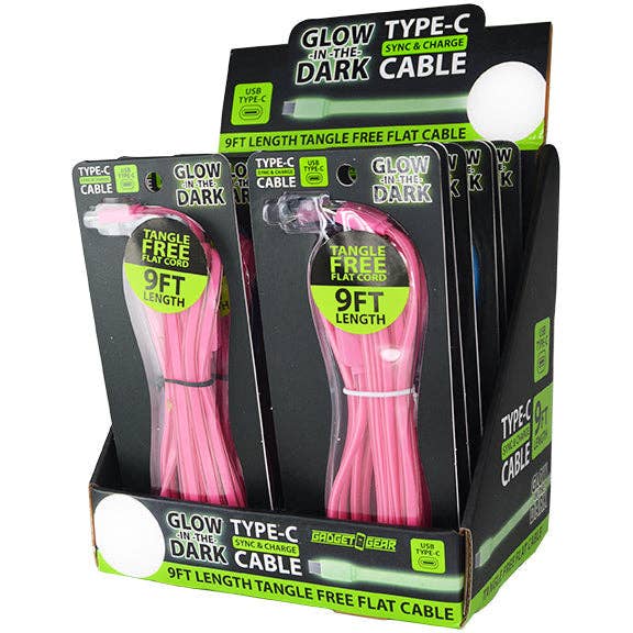 Glow in Dark USB-A to USB-C 9FT Charging Cable