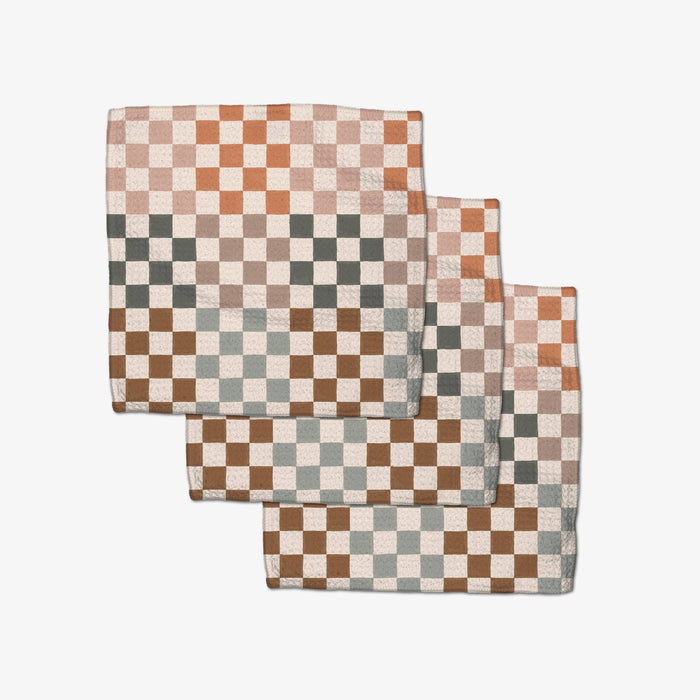 Autumn Checkers Dishcloth Set of 3