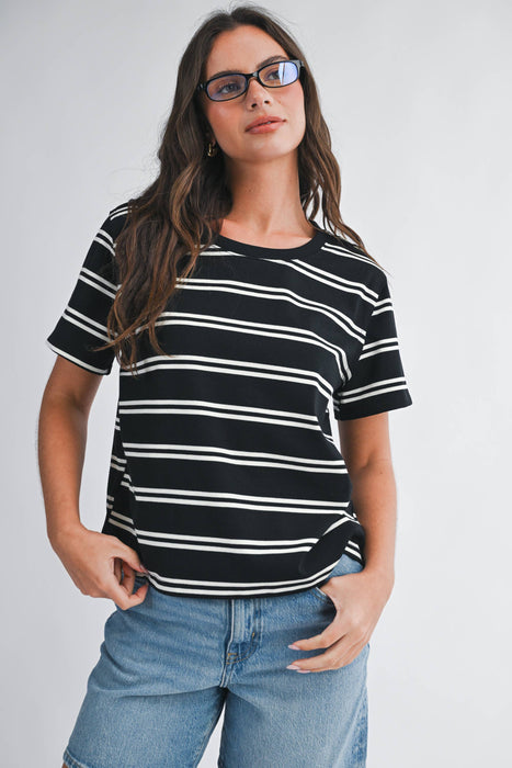 Striped Boxy Short Sleeve Tee