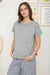 Cotton exposed seam knit top short sleeve front view