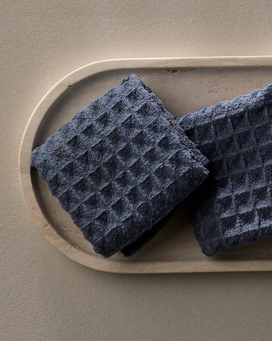 Midnight Blue Waffle Washcloth Set of Three