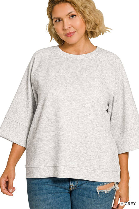 Plus Size 3/4 Sleeve Pullover Women's Shirt