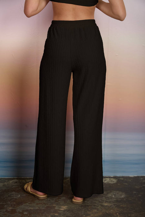 TEXTURED KNIT ELASTIC WAIST LOUNGE PANTS