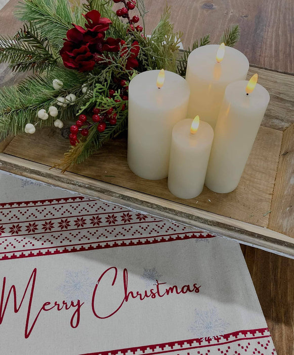 Cream Timered Realistic Flame LED Votive 2x6in