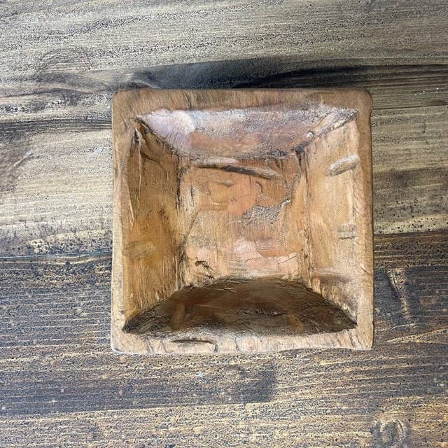 Handmade Petite Wood Square Bowl 5.5"