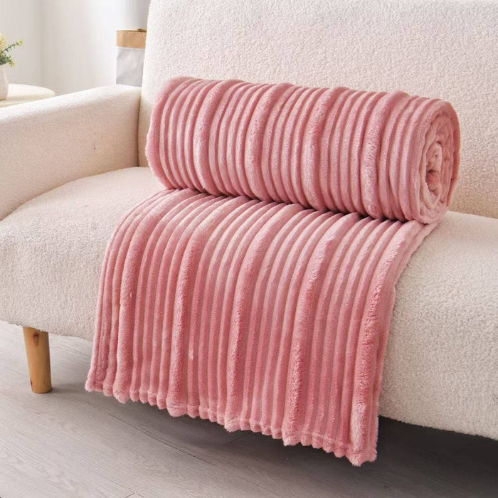 Plush Flannel Throw Blanket – Ultra Soft Ribbed Fleece, 3 Colors & 2 Sizes | Heartland Store MN