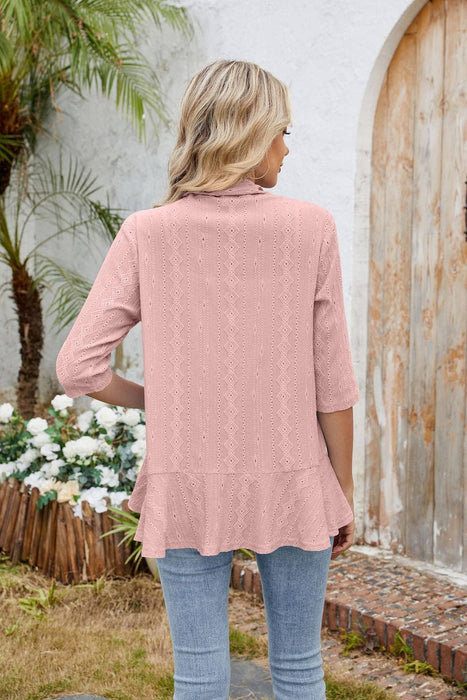 Cardigan Jacket Sleeve Ruffle Tops Women