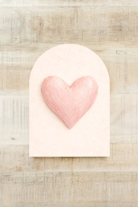 Soft Pink Heart, Arch | Handmade Wood Sign