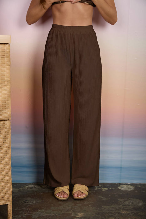 TEXTURED KNIT ELASTIC WAIST LOUNGE PANTS