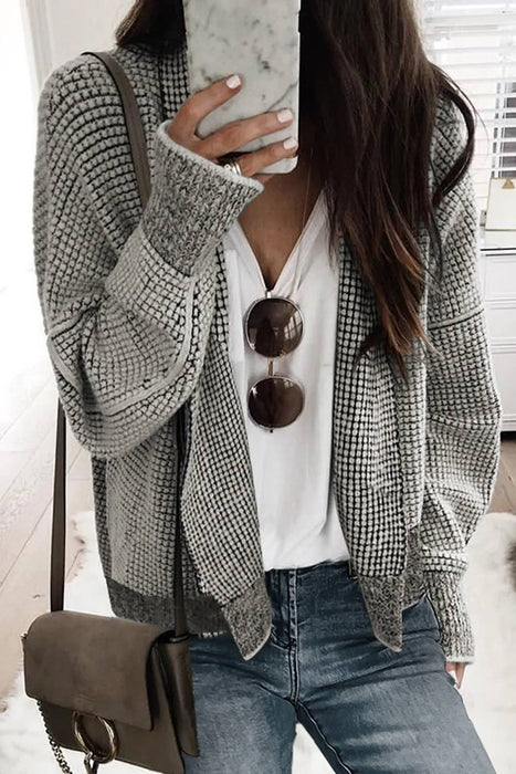 Casual Knitted Open Front Cardigan