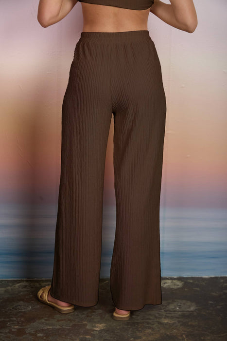 TEXTURED KNIT ELASTIC WAIST LOUNGE PANTS
