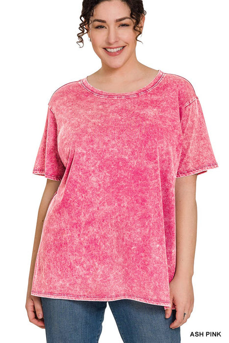 Washed Short Sleeve Top XL-3x