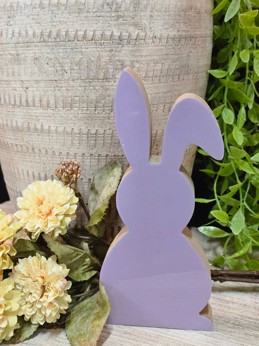 Purple Wooden Bunny 7x3in