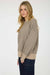 Long sleeve knit sweater with raglan detail and subtle jacquard pattern