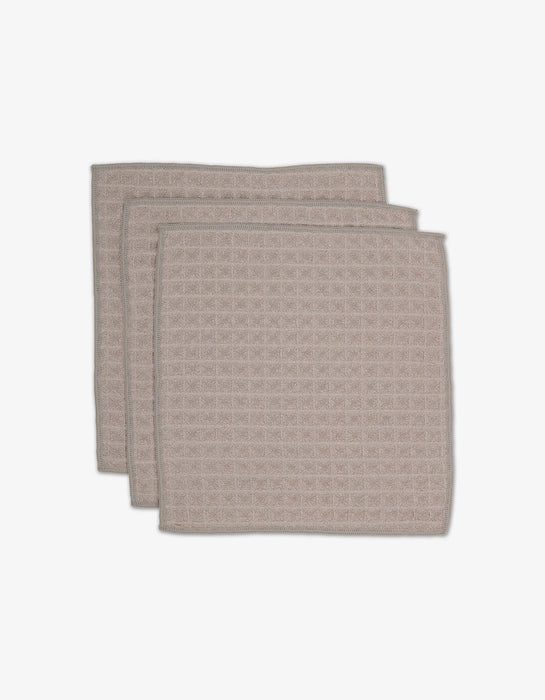 Geometry Brand Bathroom  Taupe Waffle Washcloth Set of 3