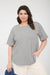 Curvy women’s relaxed fit cotton tee with exposed seam detail