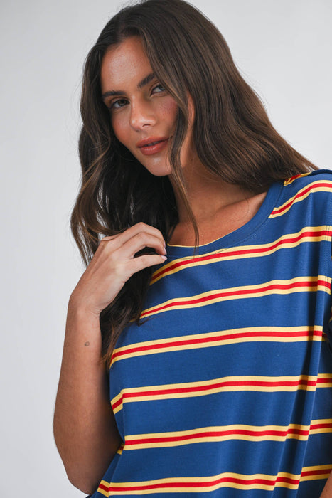 Striped Boxy Short Sleeve Tee