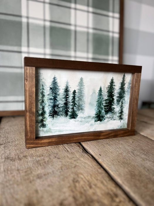 Evergreens Landscape | Christmas Handmade Sign 8"x12"