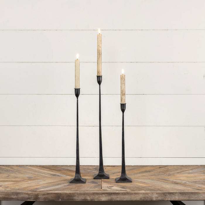 Hand Forged Metal Candle Holders (Set Of 03)