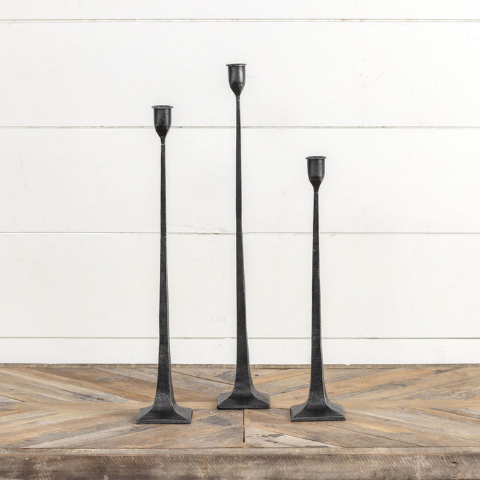 Hand Forged Metal Candle Holders (Set Of 03)