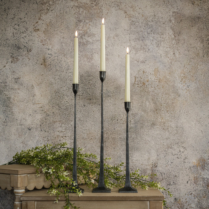 Hand Forged Metal Candle Holders (Set Of 03)