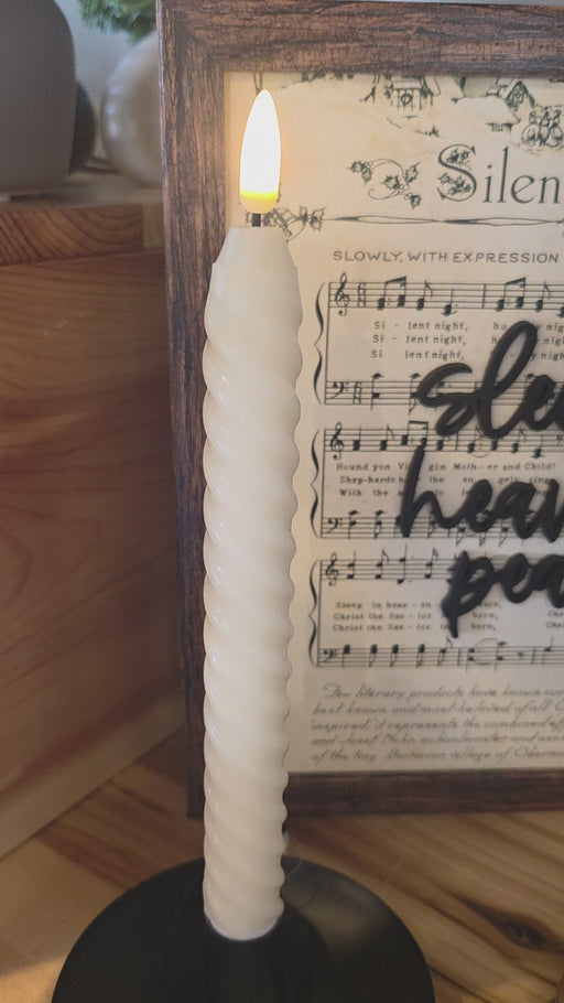 Flameless cream taper candles with 6-hour timer