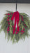Artificial 28-inch cedar pine wreath with red berries and velvet ribbon – Heartland Store MN