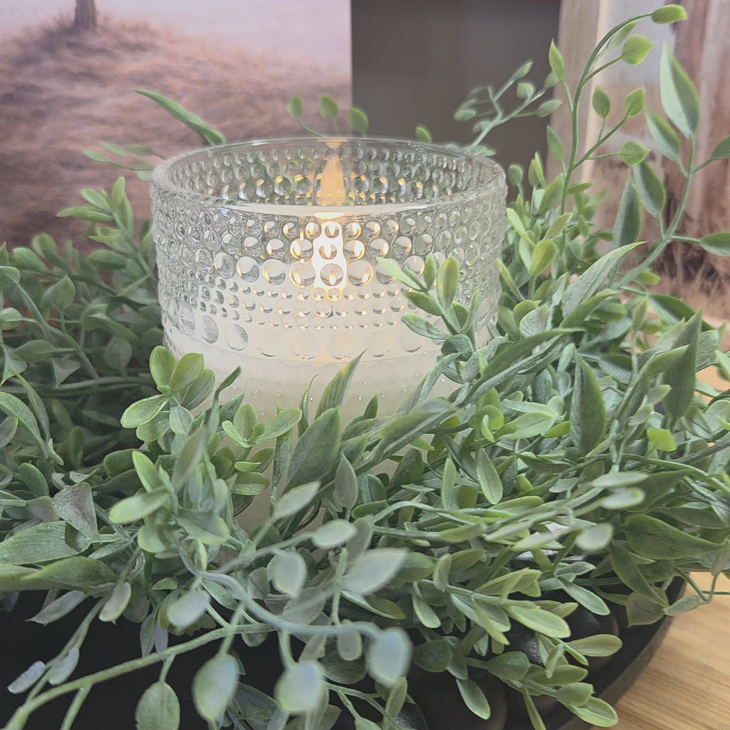 artificial ruscus wreath candle ring everyday home decor