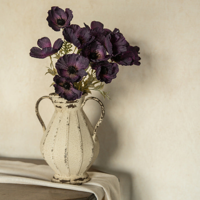 22" ARTIFICIAL DARK PURPLE POPPY BUSH