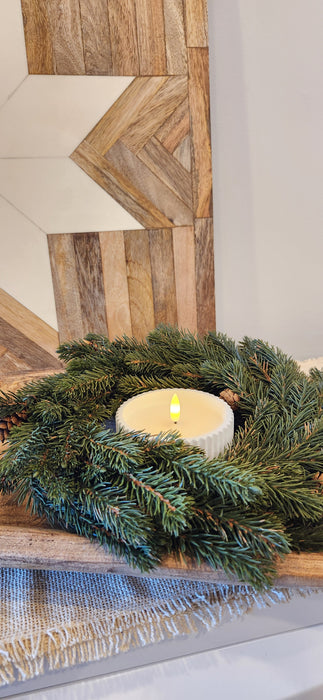 Artificial Angel Pine Branches Candle Ring