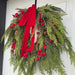 28" artificial wreath with red velvet bow – winter porch décor Winona MN