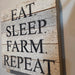 Rustic wooden farm sign for dairy, beef, and crop farmers