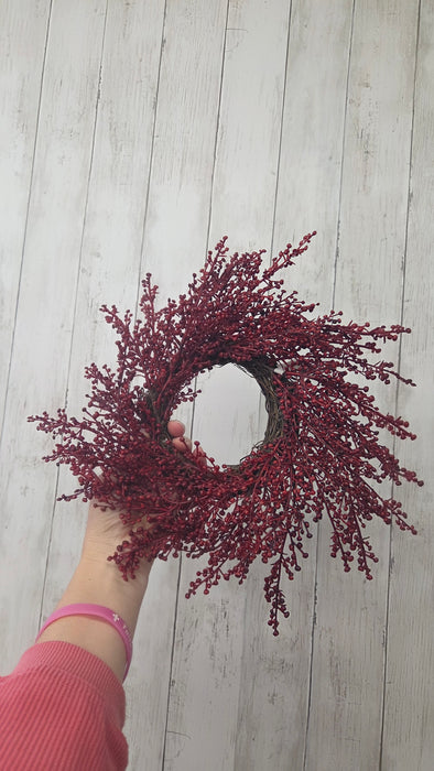Artificial 14" Berry Candle Ring Red Color | Heartland Store MN