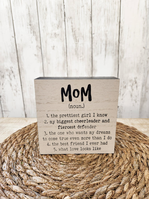 Framed Sign Box Mom or Dad