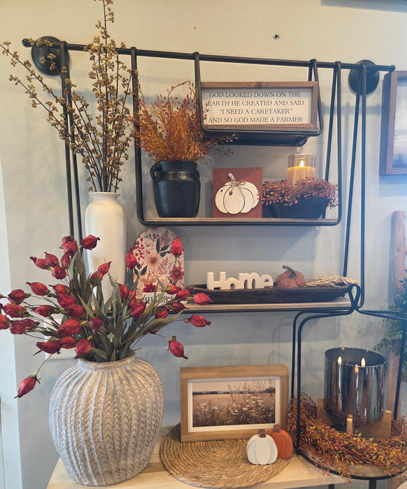 ARTIFICIAL BERRY STEM 19" RUST