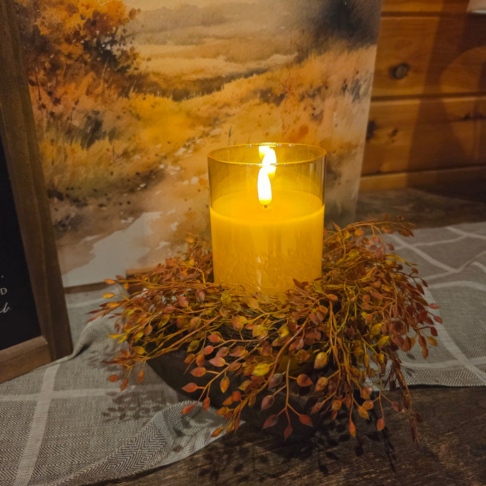 Fall Collection Centerpiece with 6 hour Timer Candle