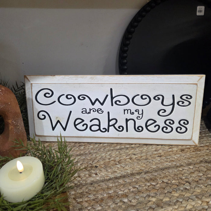 Handmade cabin décor cowboy sign