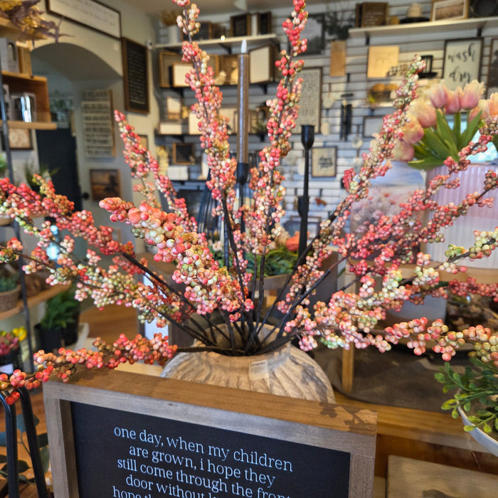 33" Berry Stems Pink for Indoor or Outdoor Use-  7 Stems