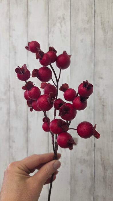 Artificial 13"  Berry Spray Outdoor-Indoor Red Color | Heartland Store MN
