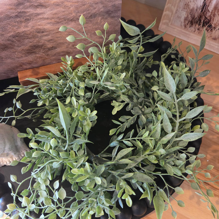 artificial ruscus candle ring greenery wreath for pillar candle decor