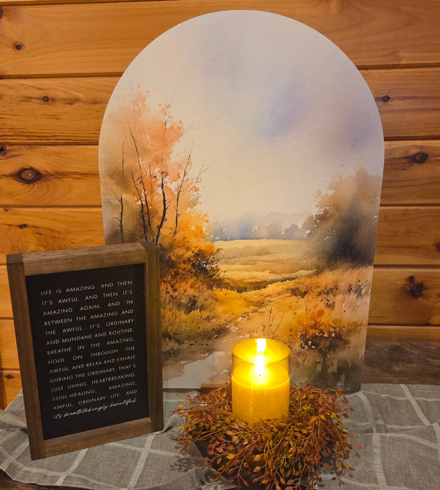 Fall Collection Centerpiece with 6 hour Timer Candle