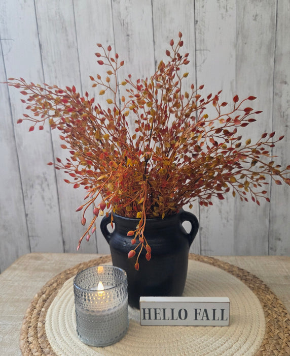 ARTIFICIAL BERRY STEM 19" RUST