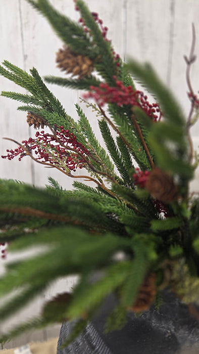 Red Artificial  Mix Austrian Pine Stems 2 sizes