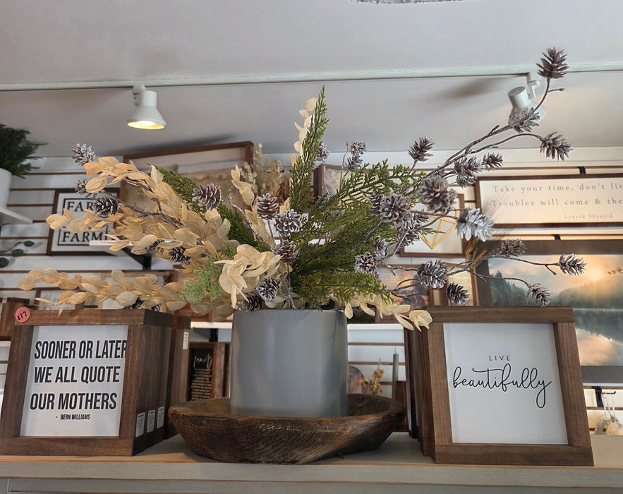 Artificial 18" Cedar Stems, Eucalyptus, and Pine Cone Easy Stying Set| Heartland Store MN