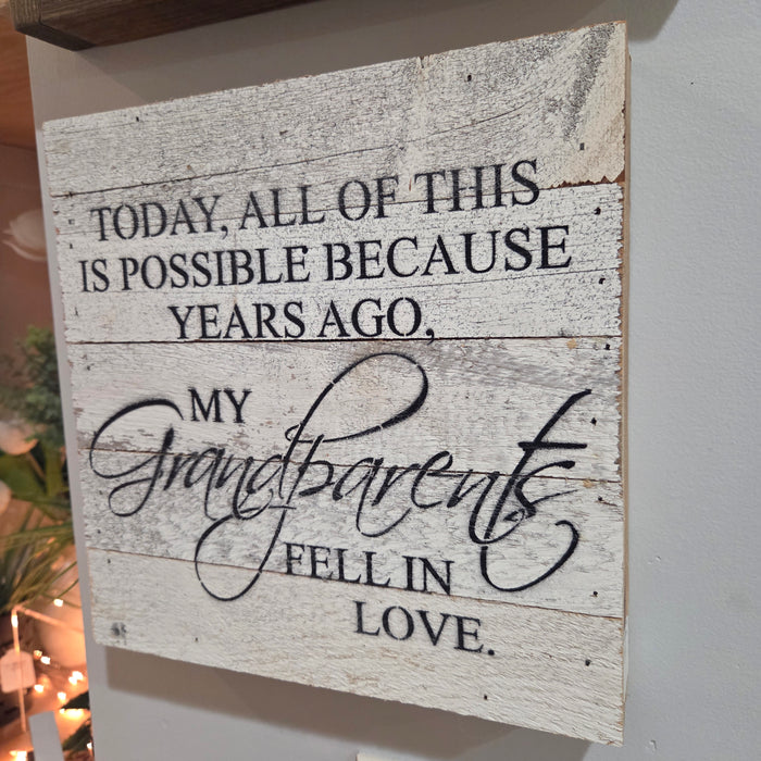 Handmade love and family sign from Heartland Store MN