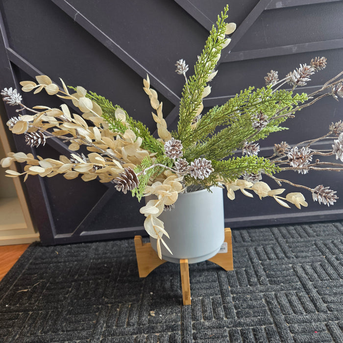 Artificial 18" Cedar Stems, Eucalyptus, and Pine Cone Easy Stying Set| Heartland Store MN