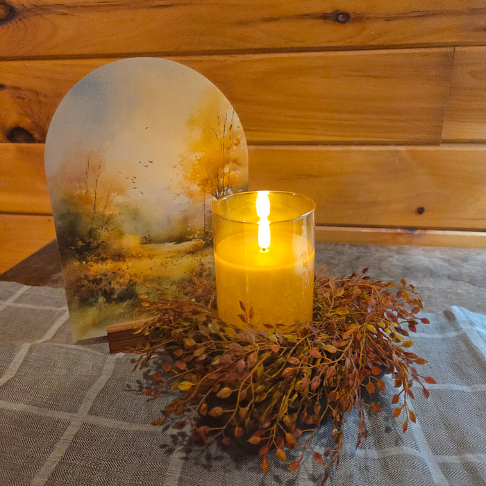 Fall Collection Centerpiece with 6 hour Timer Candle