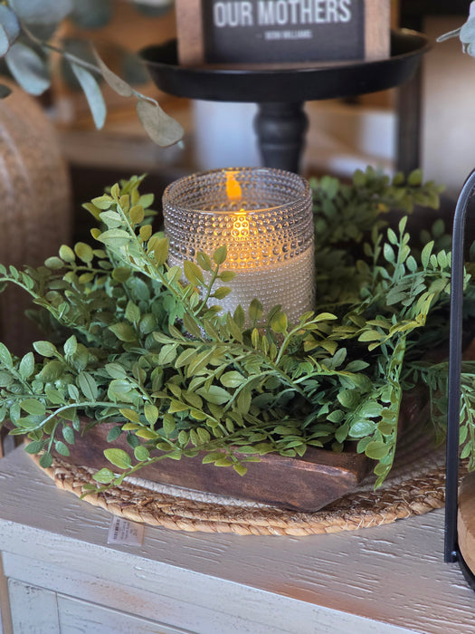 Grey Dotted Glass Vintage Inspired Glass 3D Flameless  Candle